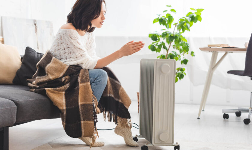Woman with heater
